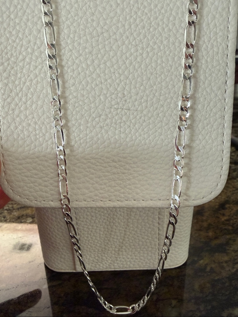 925 Silver Figaro Chain Necklace - 24”